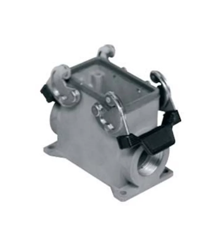 surface mounting housing, high, size 57.27, EMC alu, 2 levers, 1xM32 side