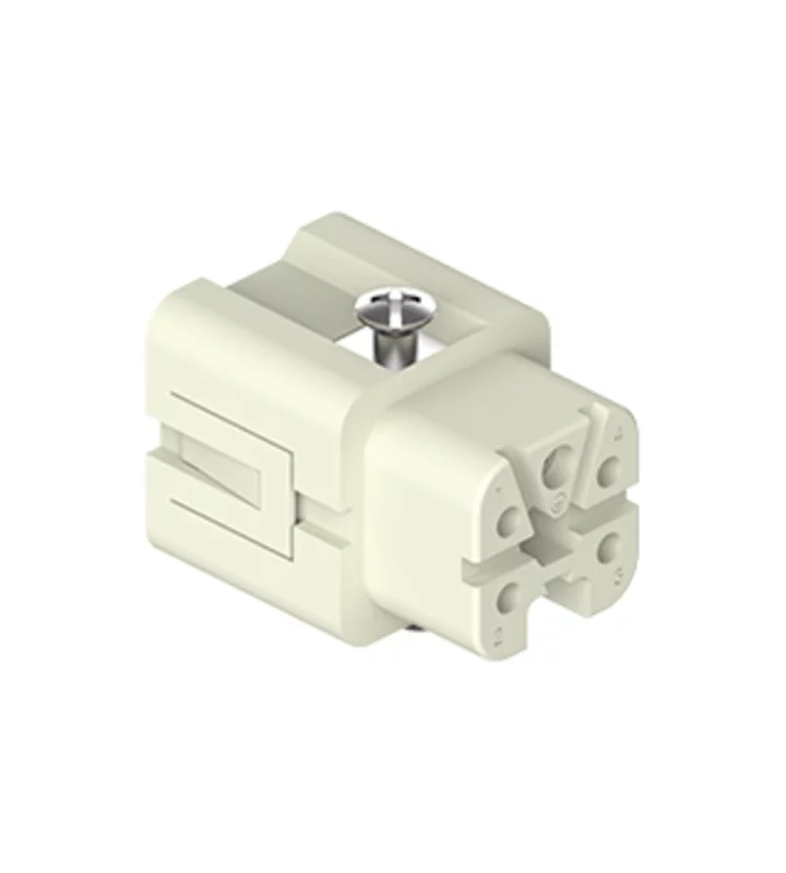 female insert, size 21.21, 4p+PE, silver, spring, 10A, 400V
