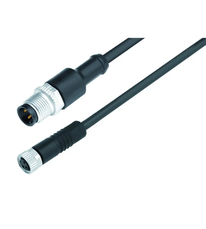 Male cable connector M12x1 - Female cable connector M8x1