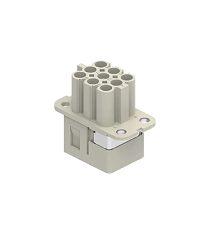 female insert, size 32.13, 8p+PE, crimp, 16A, 500V, additional PE plate