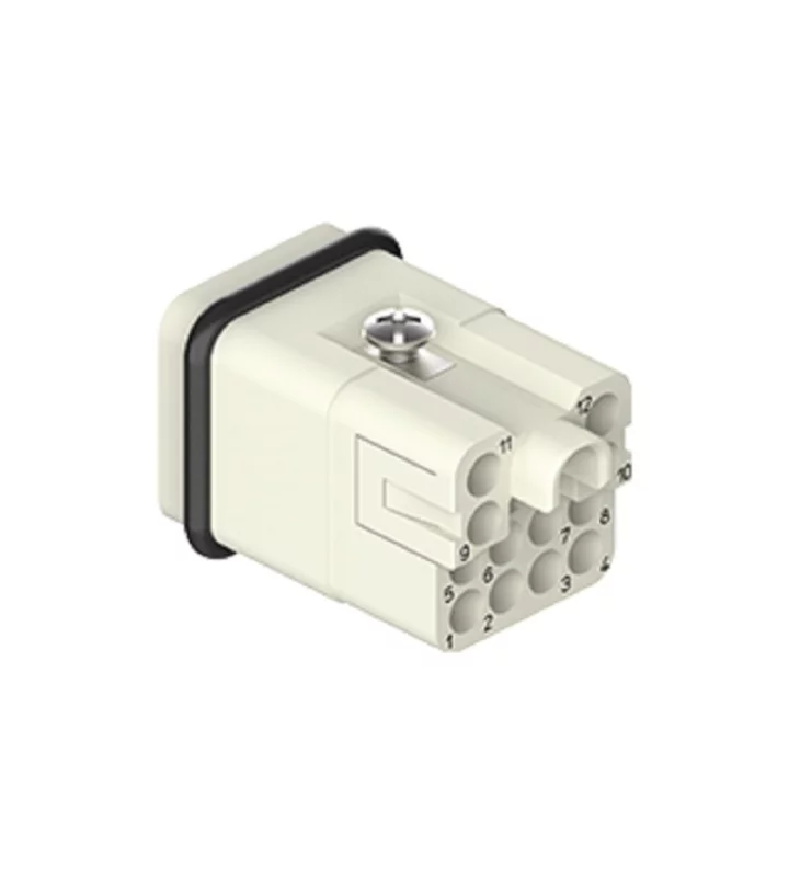 male insert, size 21.21, 12p+PE, 7,5A, 250V, for CIF Q12 2.4