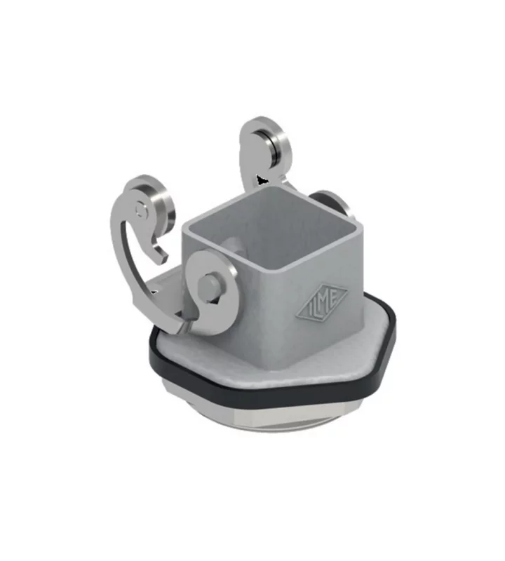 bulkhead mounting housing, size 21.21, CKA zinc, 1 lever stainless steel, 1xM32 external, profiled gasket