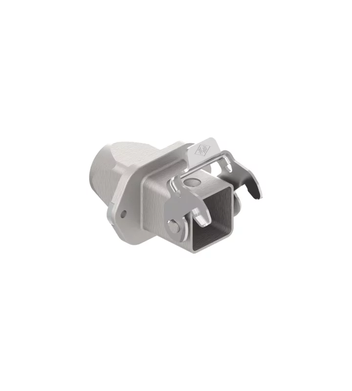 bulkhead mounting housing, size 21.21, EMC zinc, 1 lever stainless steel, 1xM20 rear