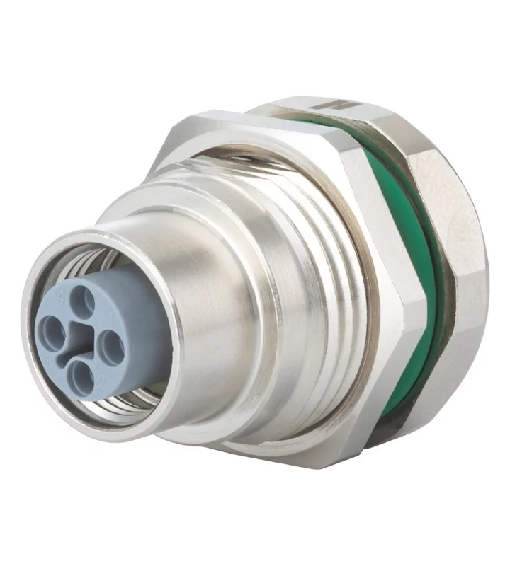 Panel connector female thread, single hole rear mounted
