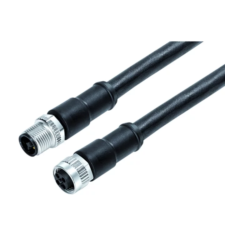 Connecting cable, male cable connector M12x1 & female cable connector M12x1