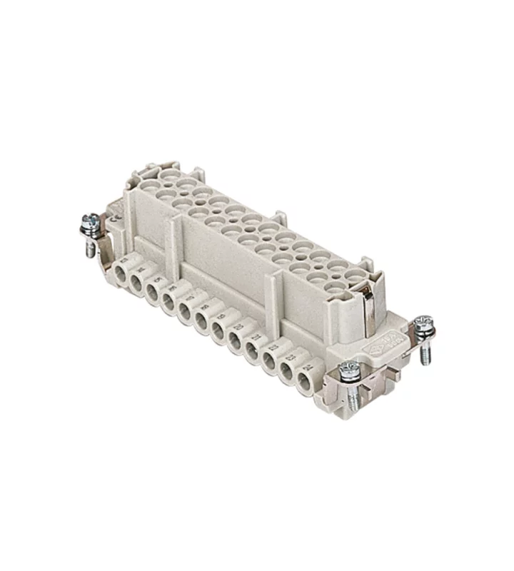female insert, size 104.27, 24p+PE, silver, screw, 16A, 500V