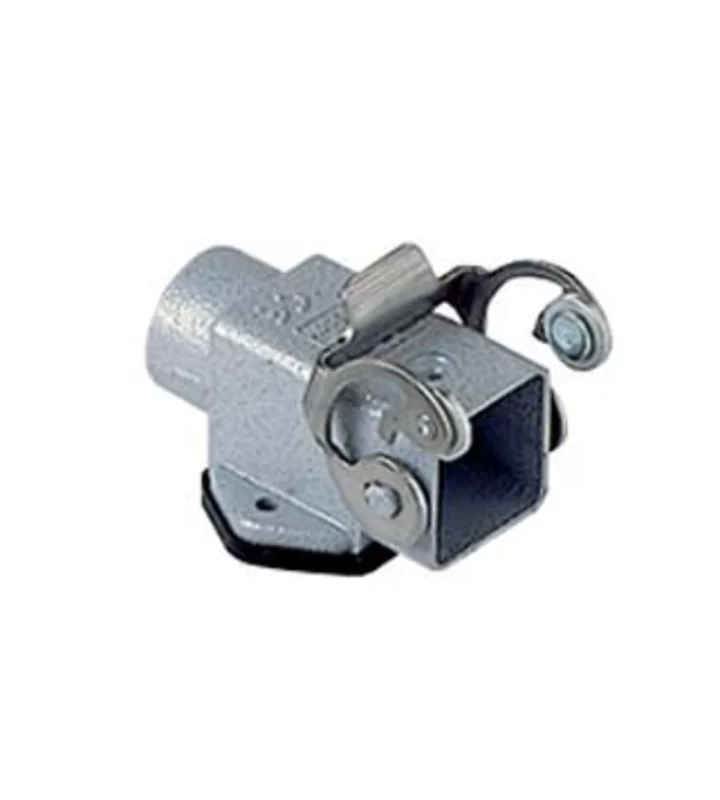 bulkhead mounting housing, angled, size 21.21, CKA zinc, 1 lever stainless steel, 1xPG11 side