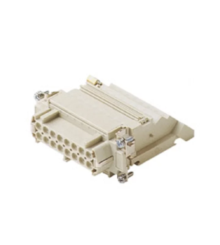 female insert, size 77.27, 16p+PE, silver, screw, 16A, 400V, right