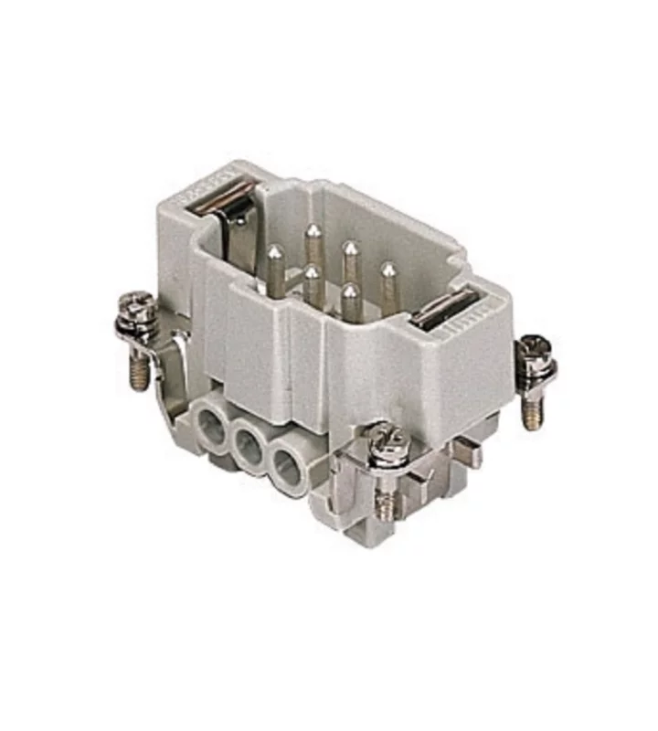 male insert, size 44.27, 6p+PE, silver, screw, 16A, 500V