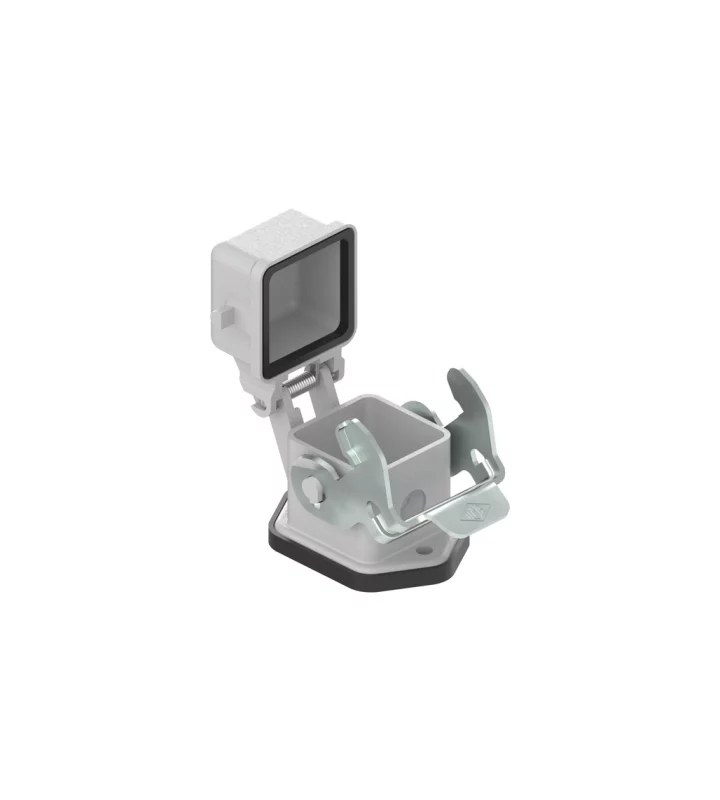 bulkhead mounting housing, size 21.21, CKA zinc, 1 lever steel, spring cover, for female inserts