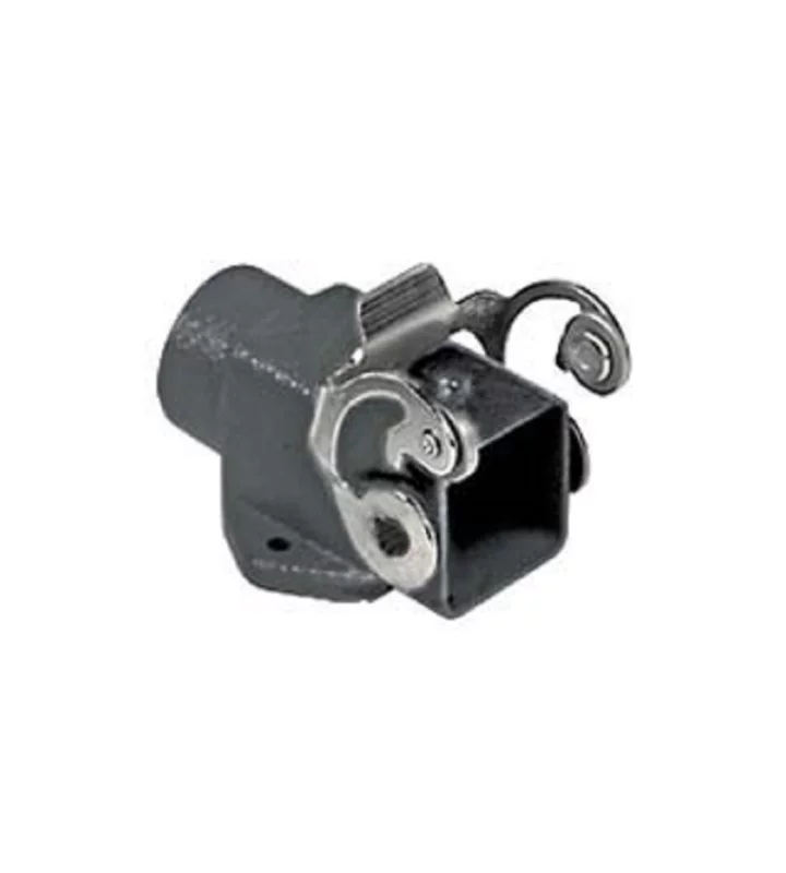 bulkhead mounting housing, angled, size 21.21, E-Xtreme alu, 1 lever stainless steel, 1xM20 side