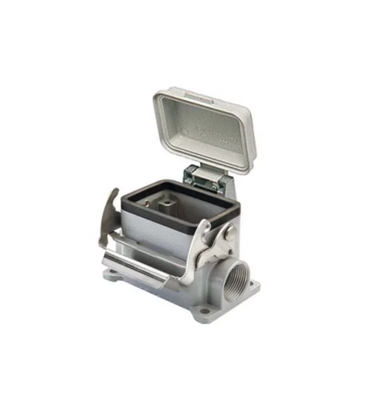 surface mounting housing, size 44.27, V-TYPE alu, 1 lever, 1xPG16 side, cov.