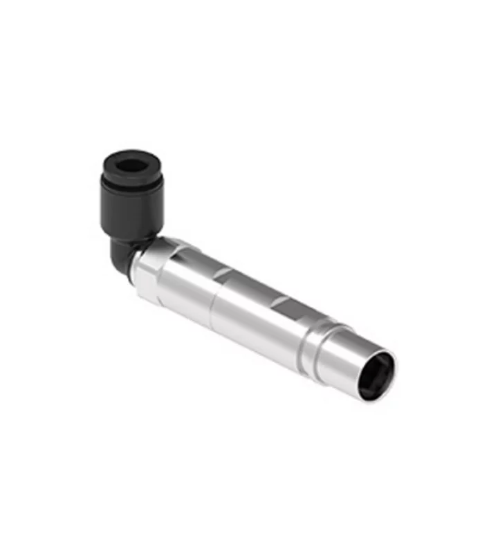 female contact, angled, MIXO, metal, 3,0mm external, push-in, pneumatic, shutt-off valve