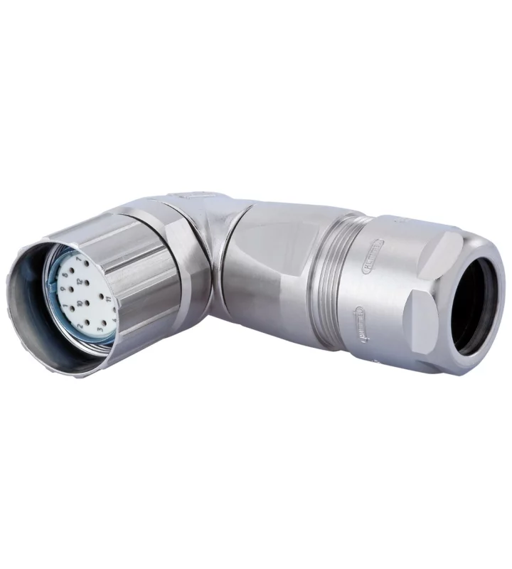 Right Angle Connector, Female Thread, EMC with positioning