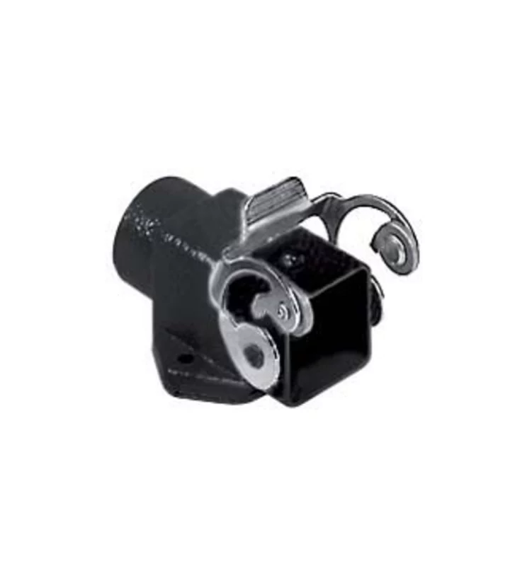 bulkhead mounting housing, angled, size 21.21, W-type zinc, 1 lever, 1xPG11 side