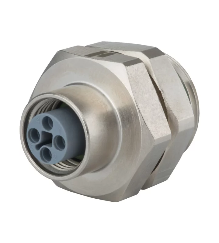 Panel connector female thread, single hole front mounted, orientable