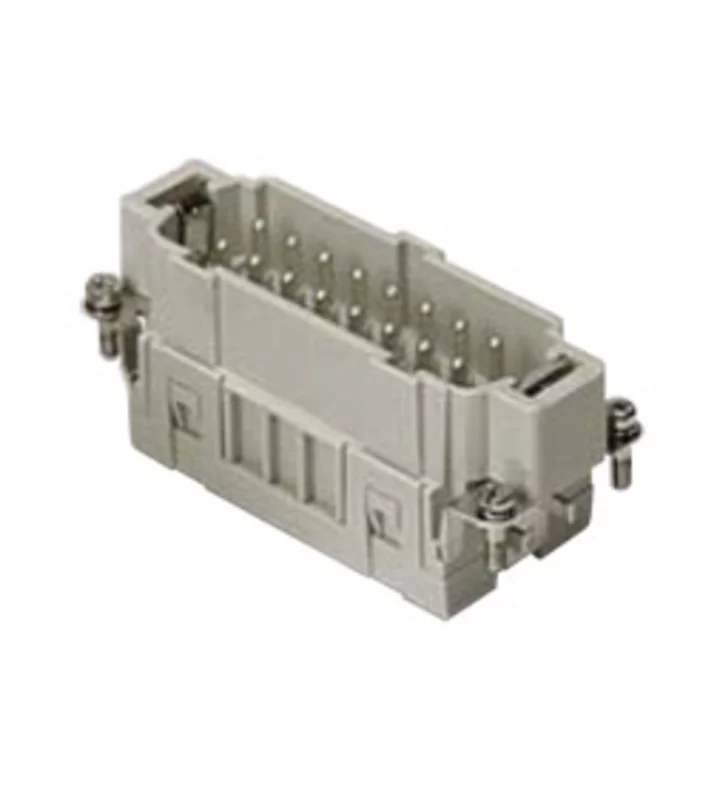 male insert, size 77.62, 16p+PE, silver, spring, 16A, 500V, no.17-32