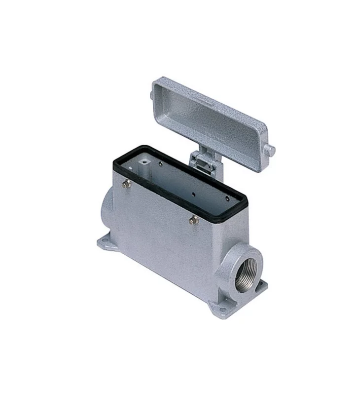 surface mounting housing, size 104.27, C-TYPE alu, 4 pegs, 2xPG21 side, cov.