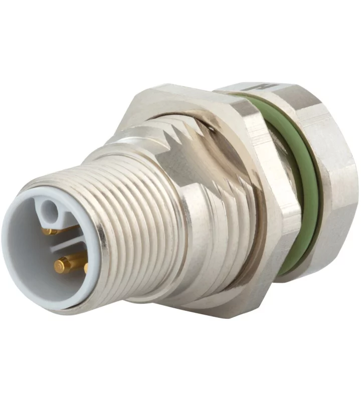 Panel connector male thread, single hole rear mounted