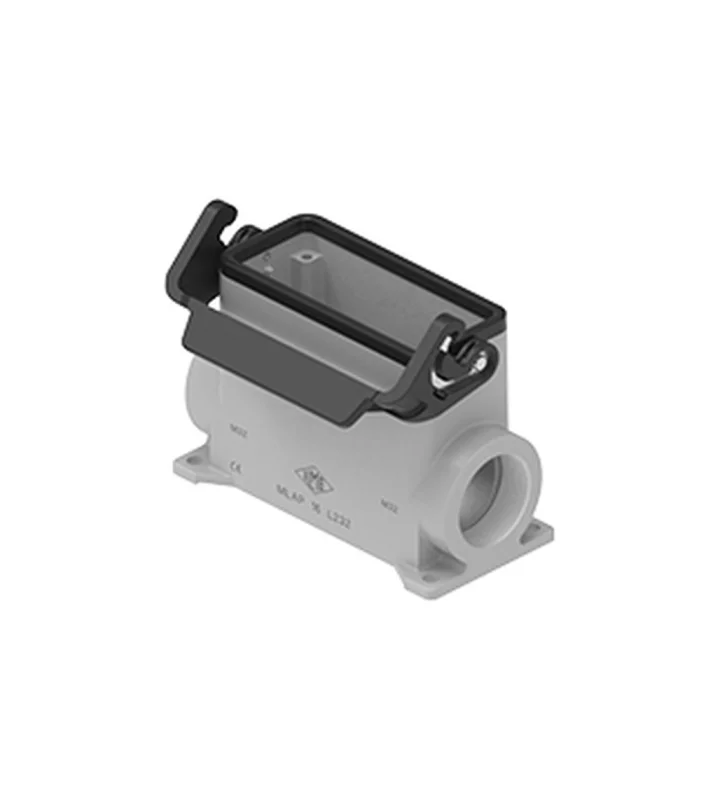 surface mounting housing, size 77.27, IL-BRID stainless steel, 1 lever, 2xM32 side