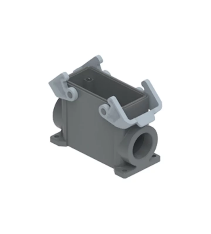 surface mounting housing, high, size 77.27, T-TYPE plastic, 2 levers, 1xM40 side, PE-jumper