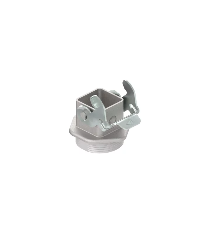 bulkhead mounting housing, size 21.21, EMC zinc, 1 rigid lever steel, 1xM32 external