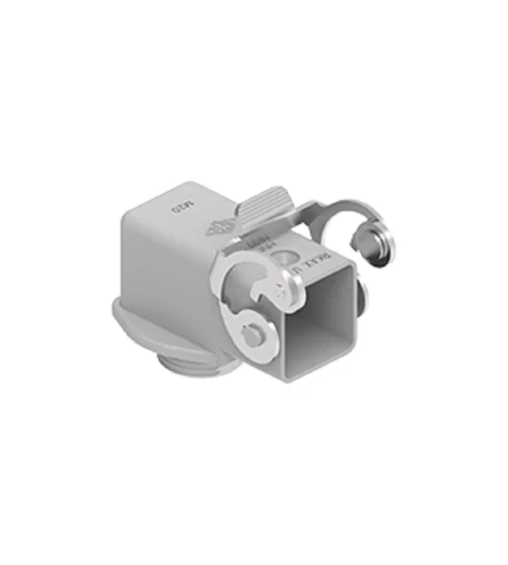 bulkhead mounting housing, angled, size 21.21, HNM alu, 1 lever stainless steel, 1xM20 external