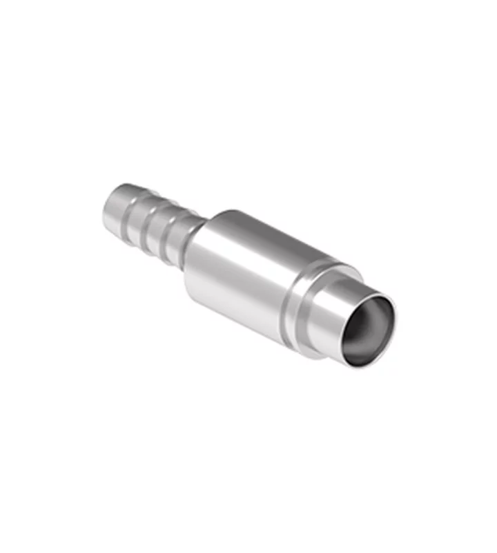 female contact, pneumatic, 8,0mm internal, straight, hose barbs, without shut-off valve
