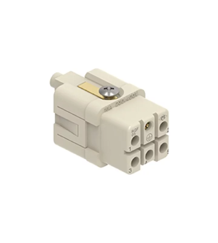 female insert, size 21.21, 5p+PE, crimp, 16A, 230/400V, HNM