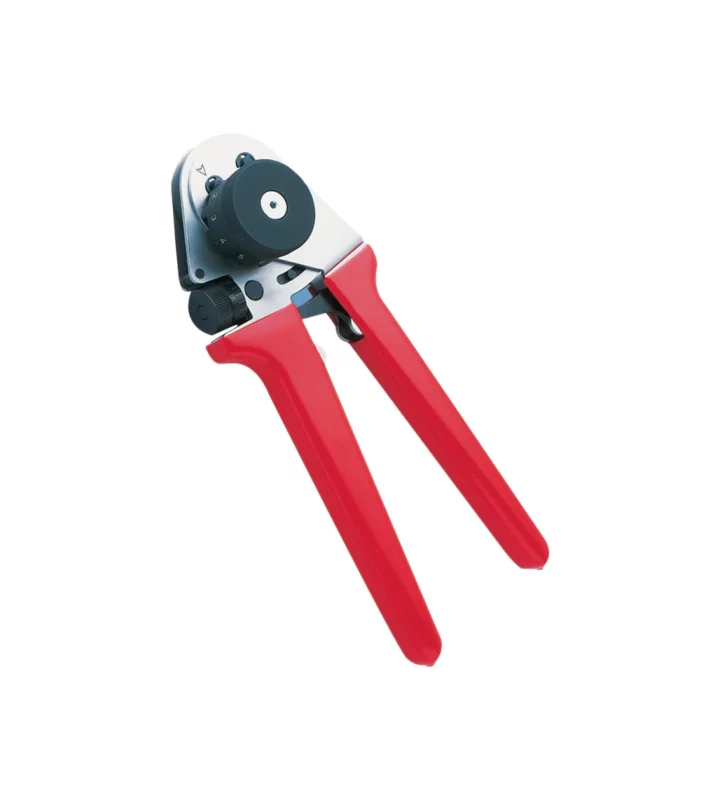 Crimp tool for manual crimping of machined crimp contacts