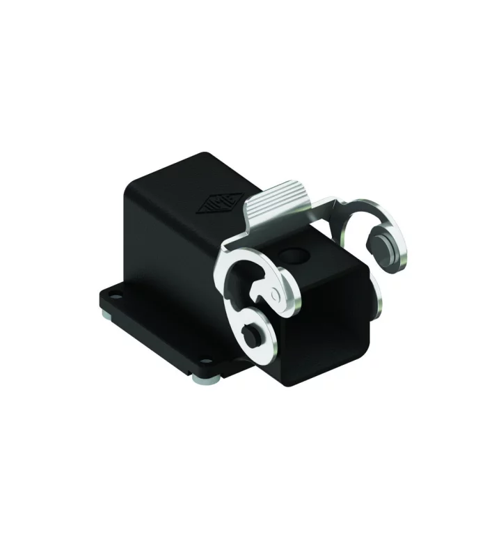 bulkhead mounting housing, angled, size 21.21, W-type zinc, 1 lever stainless steel, large cable gland