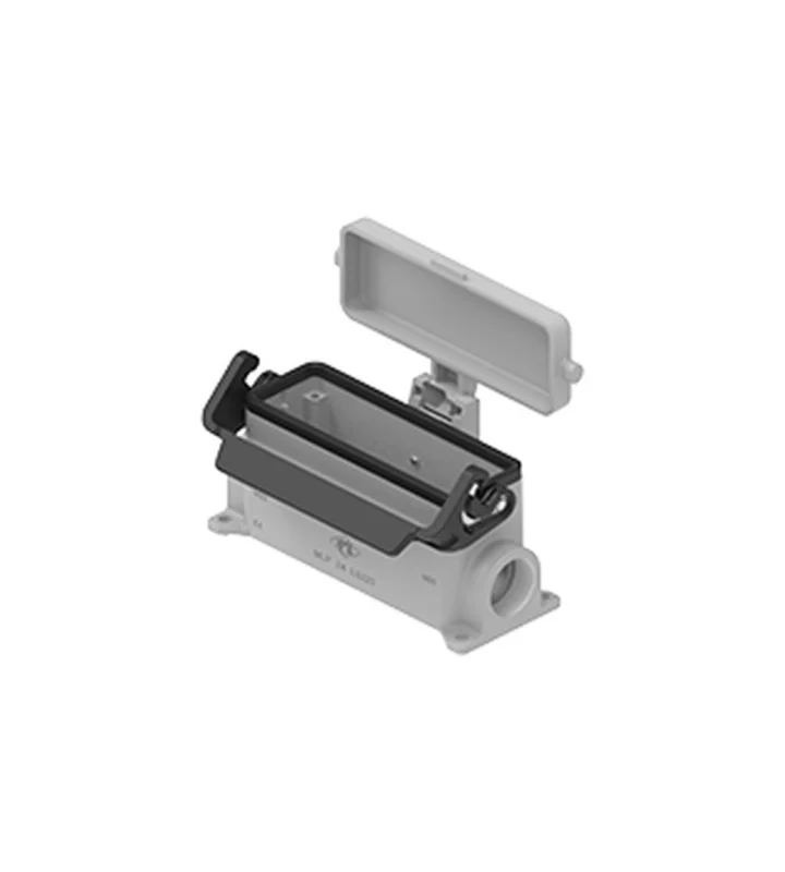surface mounting housing, size 104.27, IL-BRID stainless steel, 1 lever, 2xM25 side