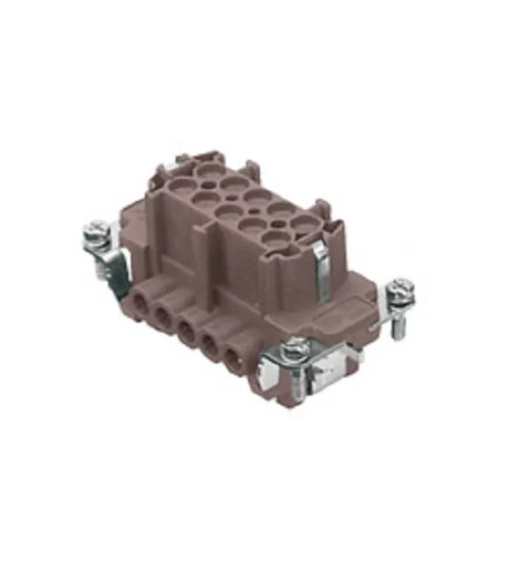 female insert, size 57.27, 10p+PE, silver, screw, 16A, 500V, 180°C