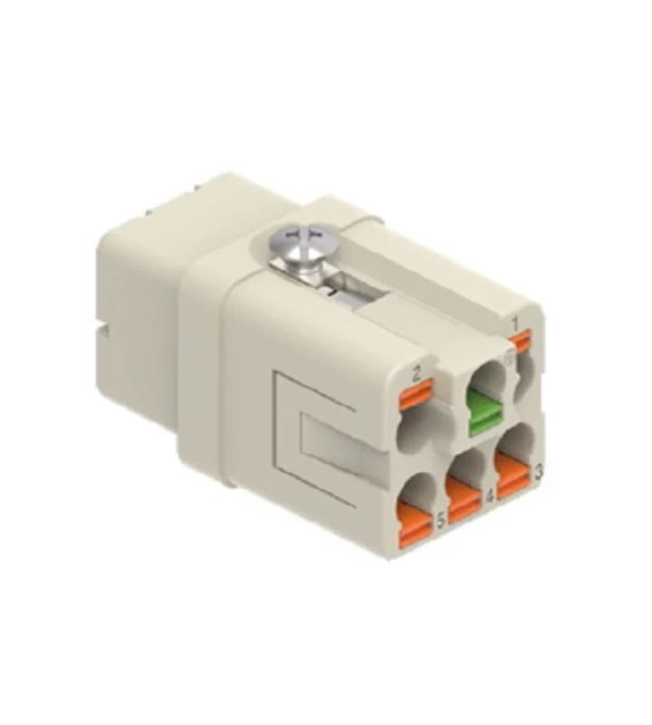 female insert, size 21.21, 5p+PE, AXYR® push-in connection, 16A, 230/400V