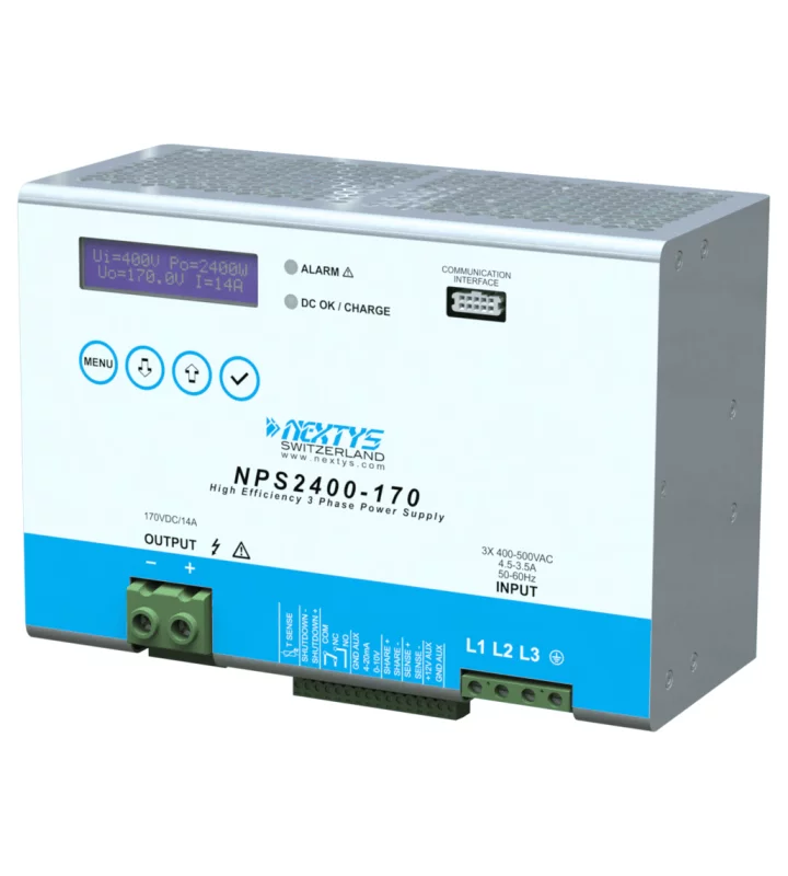 Power Supply 3Ph, 2400W Din-Rail AC/DC 110;>110 Vdc 14 A