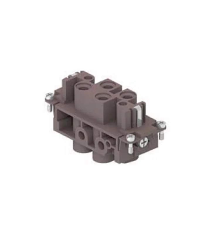 female insert, size 77.27, 4p+PE, screw, 80A, 830V, 180°