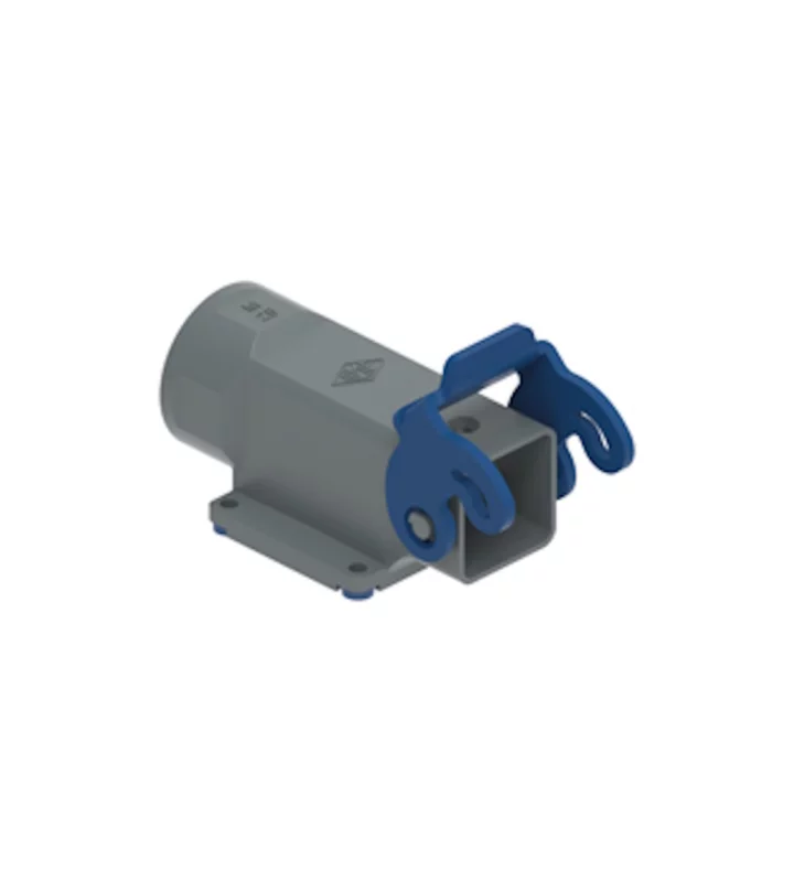bulkhead mounting housing, angled, size 21.21, CKH plastic, 1 lever, 1xM25 side