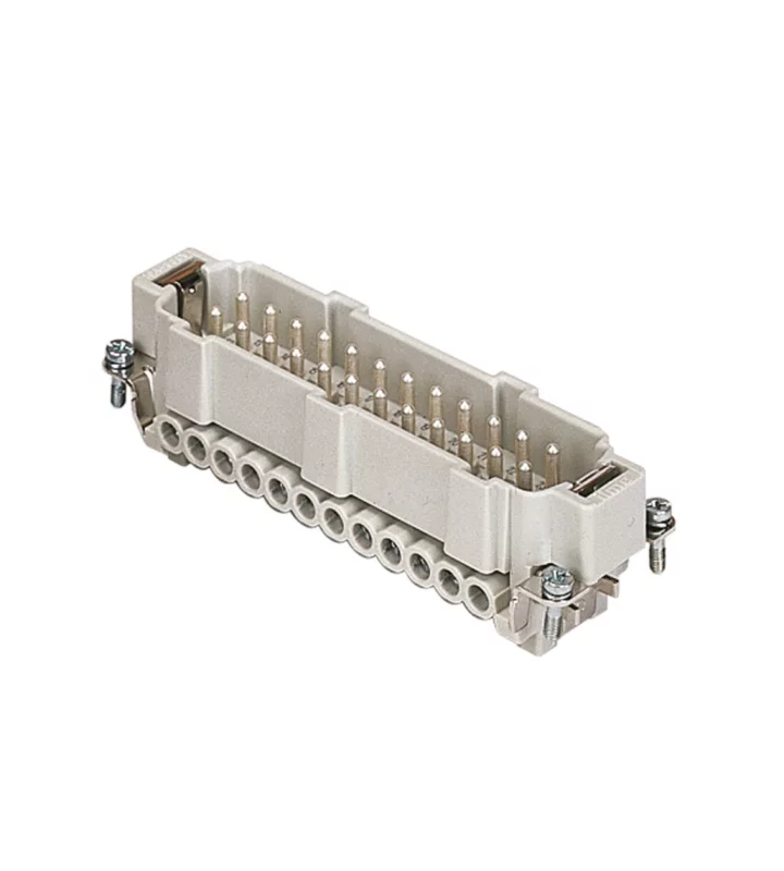 male insert, 24p+PE, silver, screw, 16A, 500V, for size 104.62 no.25-48
