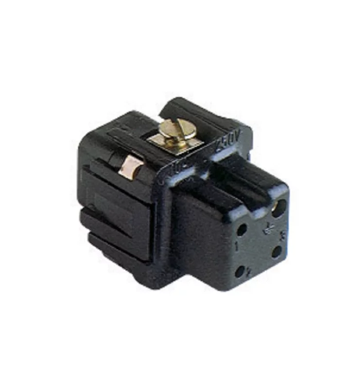 female insert, size 21.21, 3p+PE, silver, screw, 10A, 230/400V, black