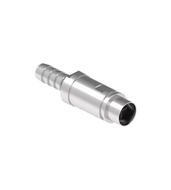 female contact, pneumatic, 8,0mm internal, straight, hose barbs, with shut-off valve