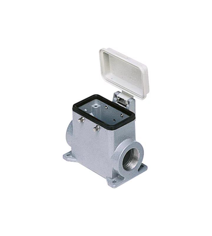 surface mounting housing, size 57.27, C-TYPE alu, 4 pegs, 1xM20 side, cover plastic