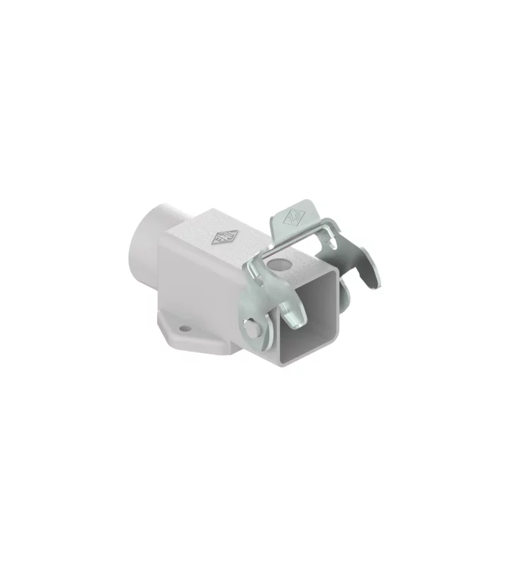 surface mounting housing, angled, size 21.21, zinc, 1 lever steel, 1xM20 side, closed bottom