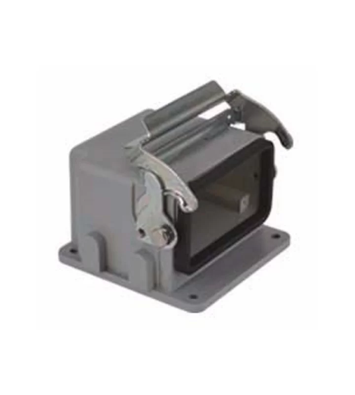 bulkhead mounting housing, angled, size 57.27, V-type alu, 1 lever, 1xM32 side