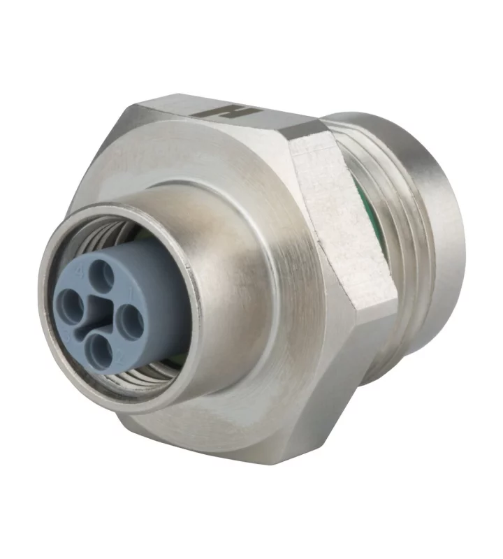 Panel connector female thread, single hole front mounted