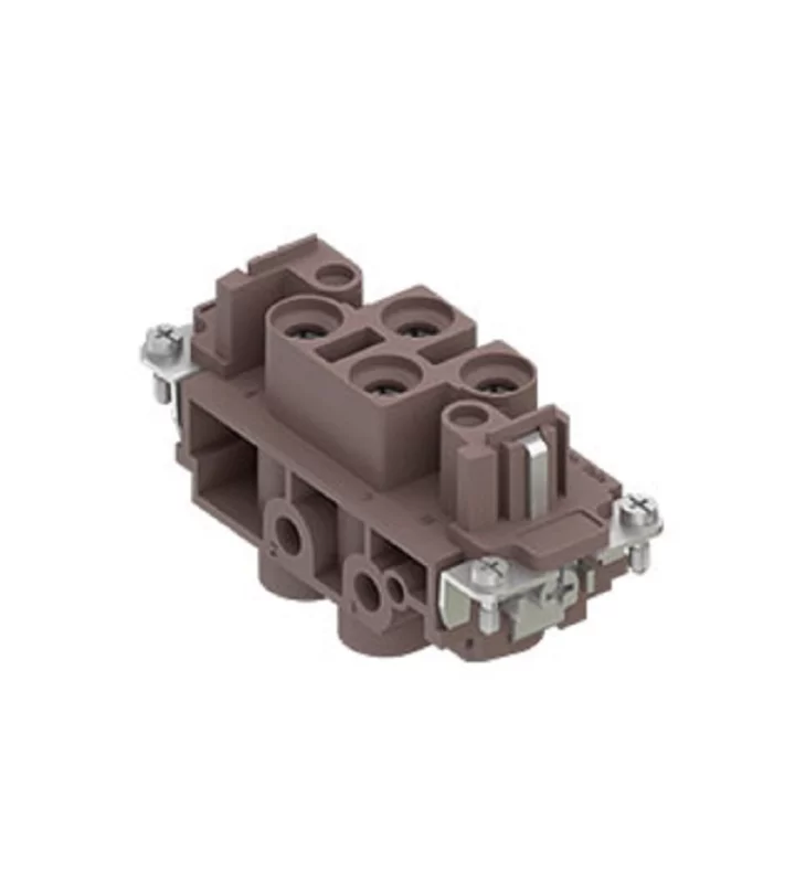 female insert, size 77.27, 4+2p+PE, screw, 80+16A, 830+400V, 180°