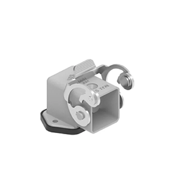 bulkhead mounting housing, angled, size 21.21, HNM alu, 1 lever stainless steel