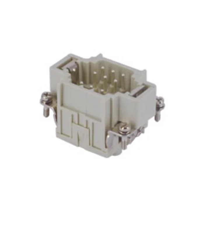 male insert, size 44.27, 9p+PE, silver, spring, 10A, 400V