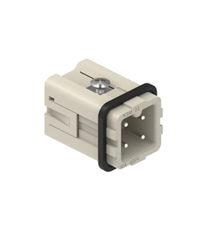 male insert, size 21.21, 3p+PE, silver, spring, 10A, 400V