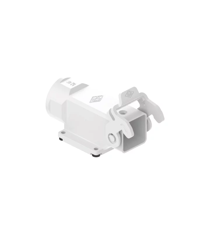 bulkhead mounting housing, angled, size 21.21, CK plastic, 1 lever, 1xM25 side