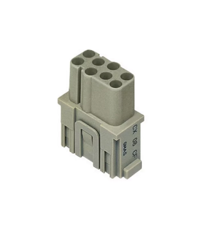 female insert, MIXO, 1MU, 8p, crimp, 16A, 400V